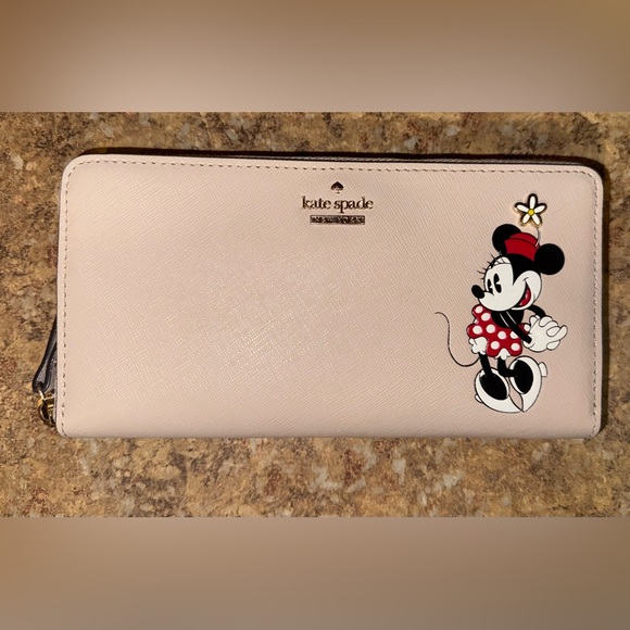 kate spade Handbags - Kate Spade Cream Wallet with Minnie Mouse Design